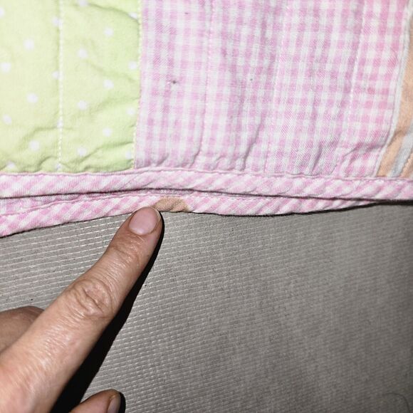 Handmade Quilted Patchwork Feeding Jacket Women's Size Medium Pink Pastel Green - Picture 15 of 16